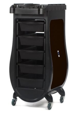 Carrello Parrucchiere 5 Scomparti Nero - Labor