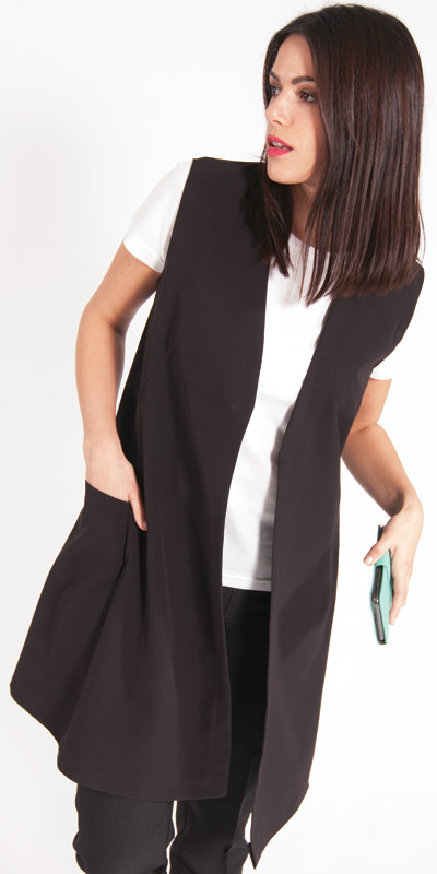 Gilet Vogue Tricottine Nero T.U. - Sara Creazioni