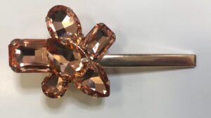Pinza Per Capelli A Becco Con Pietre Rosa Gold Cm 8