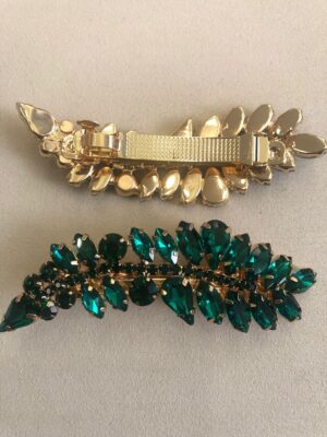 Fermaglio Capelli Pietre Verde Cm 5