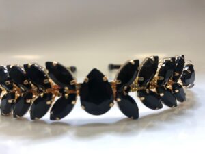Frontino Gioiello Base Oro Pietre Nere- Absolute Beauty