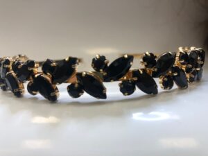 Frontino Gioiello Base Oro Pietre Nere- Absolute Beauty