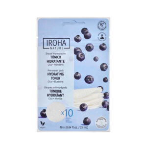 Dischi viso idratanti e tonificanti con pantenolo e mirtillo 10 pz Iroha Burton