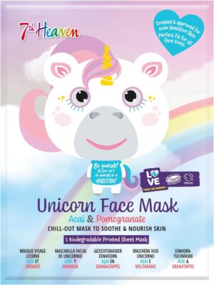 Maschera viso idratante unicorno Acai e Melograno Uragme