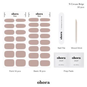Smalto adesivo per unghie in gel semipermanente Ohora - Uragme/ Cream Beige