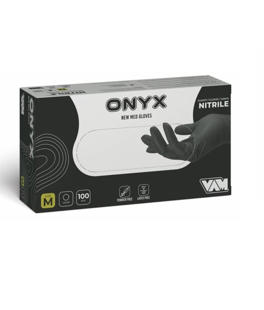Guanti Nitrile Senza Polvere Neri Onyx 100pz Cpm