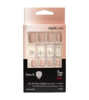 Kit 24 Unghie Finte Con Adesivo Peggy Sage/Nude Sparkle