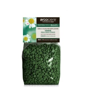 Cera a caldo verde in perle senza strisce 500ml - Arco Cosmetici
