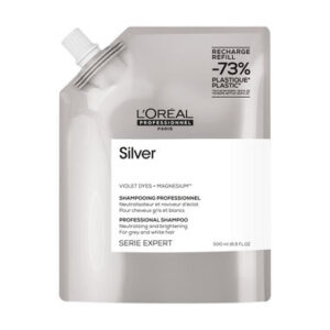 Shampoo ricarica antigiallo per capelli bianchi Silver Serie Expert 500ml L'Orea