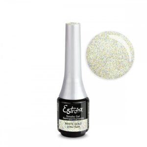 Smalto Semipermanente Gel Mini 7 Ml - Estrosa/7986 White Gold Glitter Flash