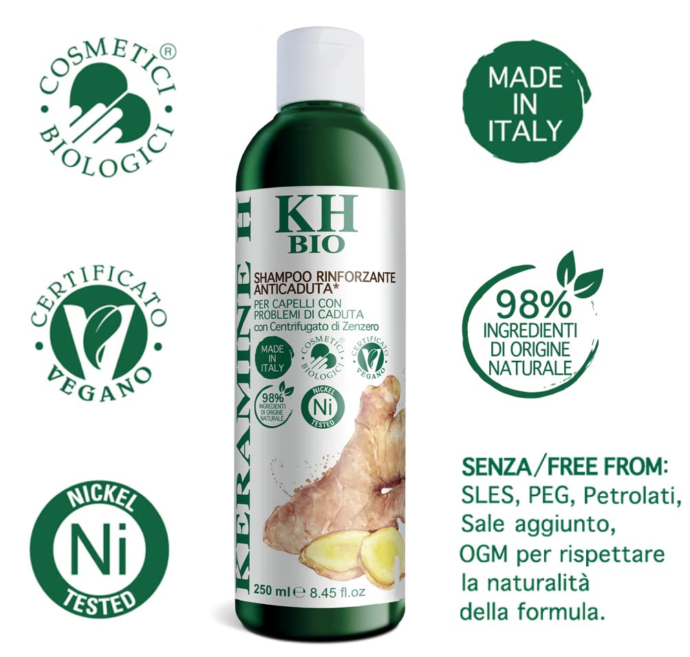 Keramine H Bio Shampoo Anti-Caduta Allo Zenzero 250 Ml - Soco Cosmetici