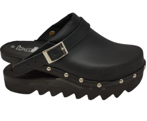 Zoccolo chiuso con molla nero punk soletta dentini – Baldo/N. 38