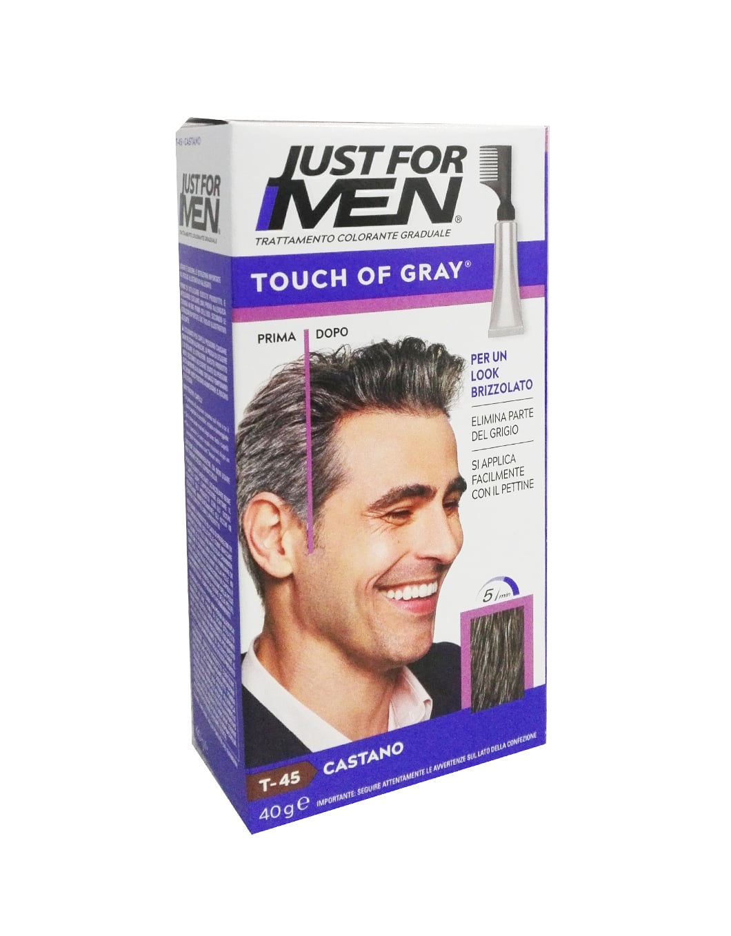 Colore Per Uomo Touch Of Gray Just For Men 40 Ml/Ca Castano