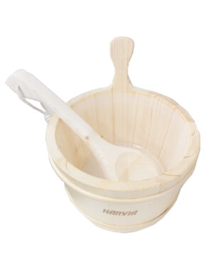 Kit Secchio E Mestolo In Legno Per Sauna