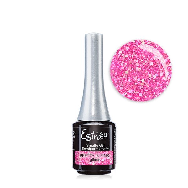 Smalto Semipermanente Gel Mini 7 Ml Estrosa/7916 Pretty In Pink Glitter