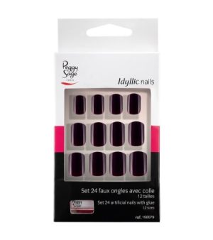 Kit 24 Unghie Finte - Peggy Sage/Plum