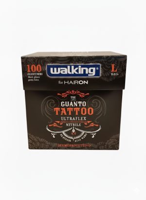 Guanti Tattoo ultraflex nitrile nero Walking 100pz - Axima/L