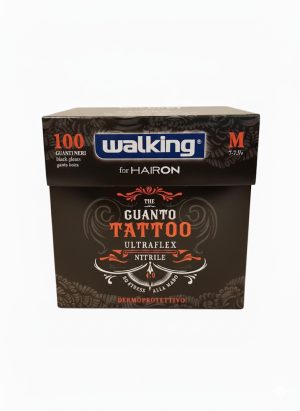 Guanti Tattoo ultraflex nitrile nero Walking 100pz - Axima/M