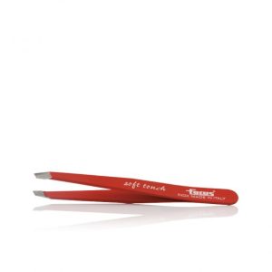 Pinzetta Focus Inox Soft Touch Obliqua Rossa - Labor