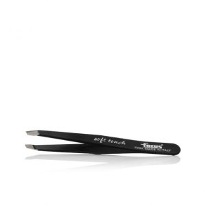 Pinzetta Focus Inox Soft Touch Obliqua Nera - Labor