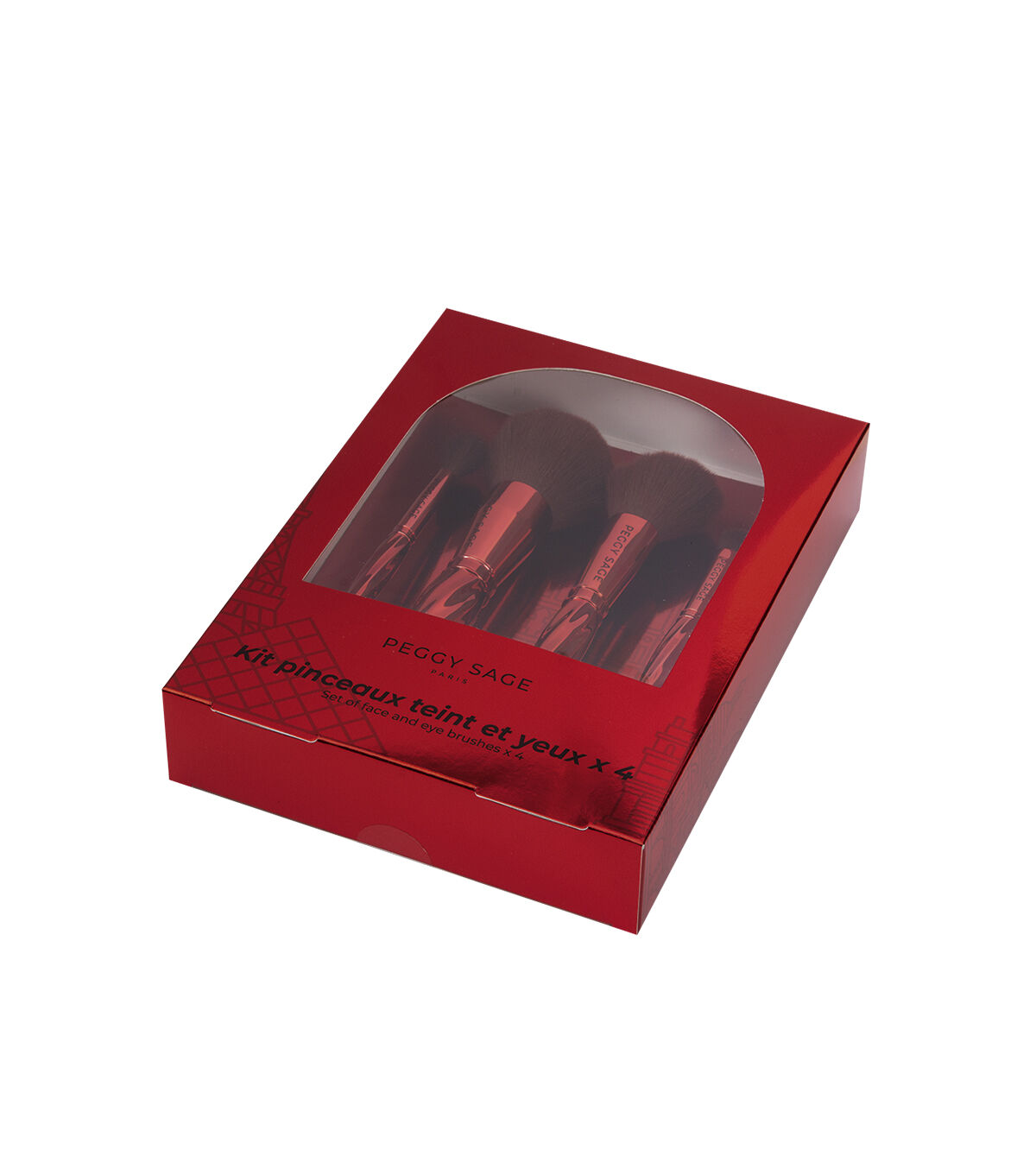 Kit pennelli per viso e occhi rosso metalizzato - Peggy Sage - immagine 3