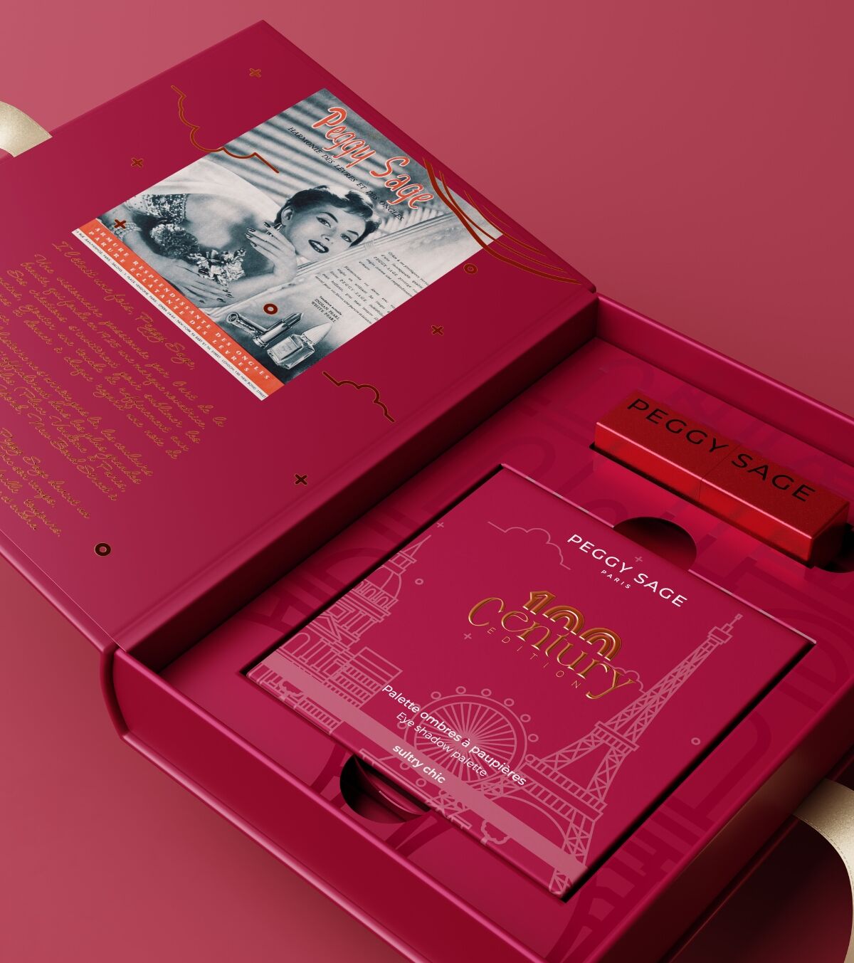Cofanetto palette ombretti e rossetto rosso - Peggy Sage - immagine 2