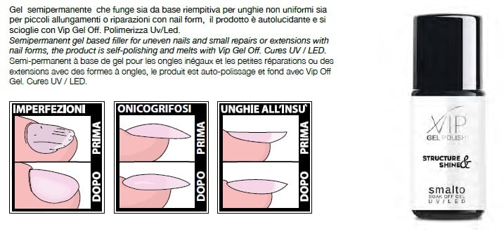 Base riempitiva autolucidante Structure e Shine Vip gel 10ml - Vip