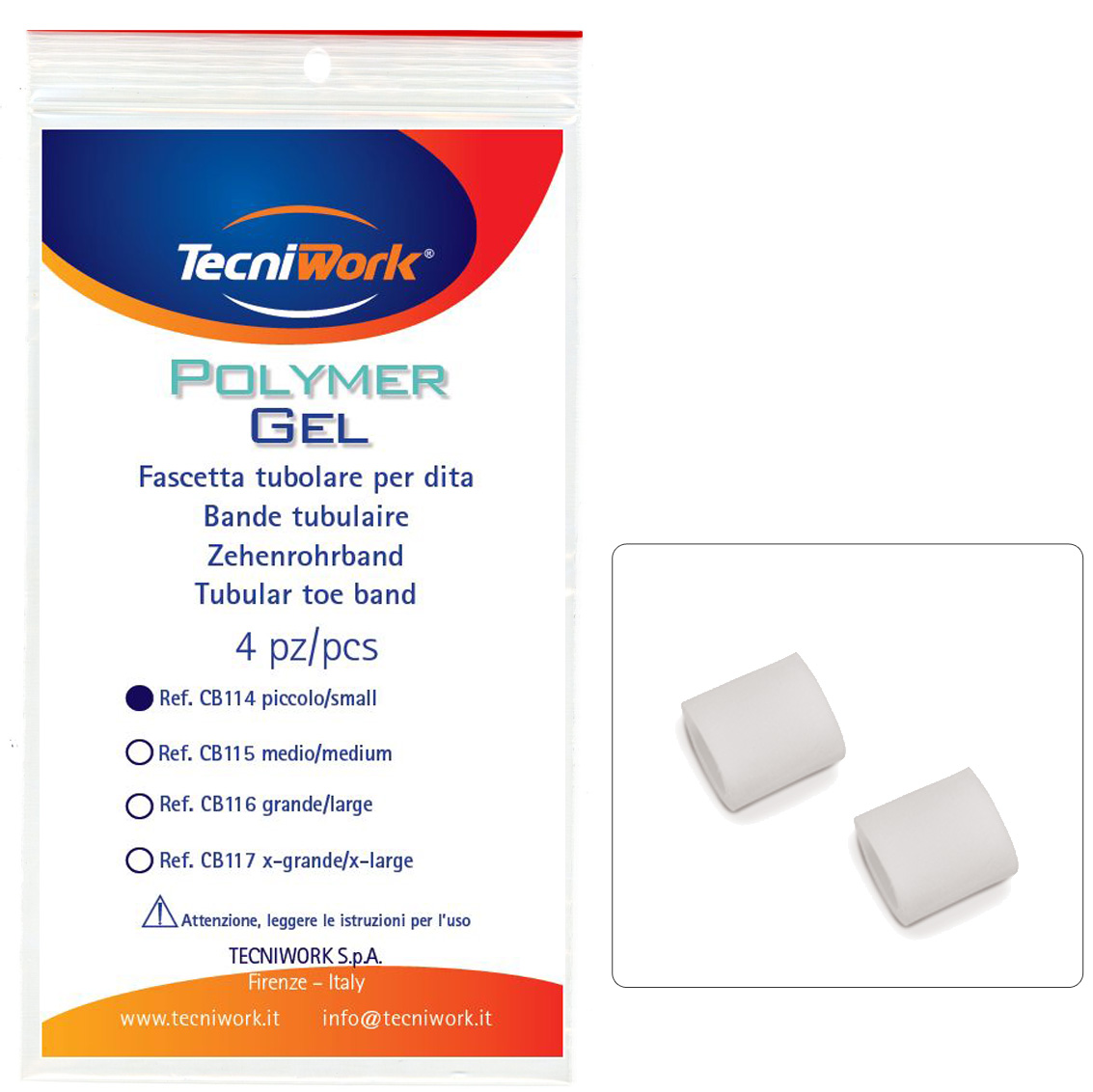 Fascetta Tubolare Per Dita Medio Polymer Gel - Tecniwork