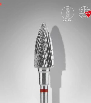 Punta fresa in carburo pigna rossa Expert 6mm Lunghezza 14mm- Staleks pro