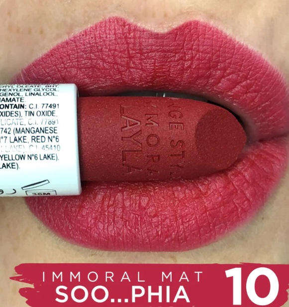 Rossetto labbra effetto mat Immoral - Layla/ M10 Soophia - immagine 2
