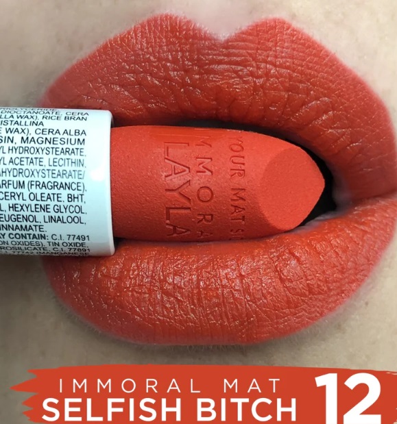 Rossetto labbra effetto mat Immoral - Layla/ M12 Selfish Bitch - immagine 2