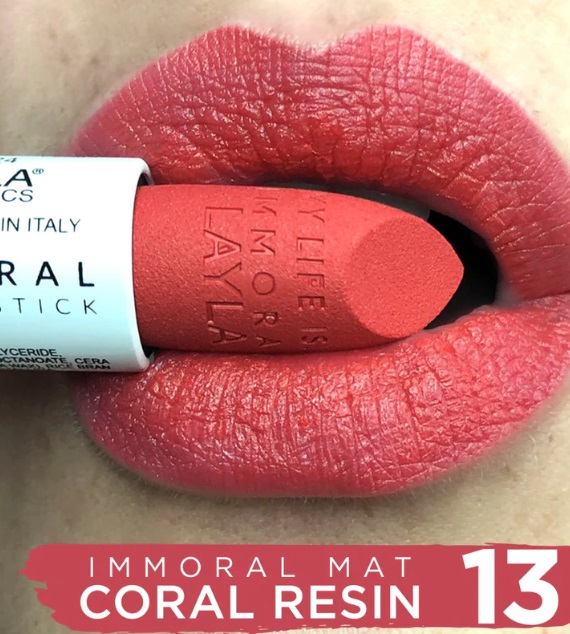 Rossetto labbra effetto mat Immoral - Layla/ M13 Coral Resin - immagine 2