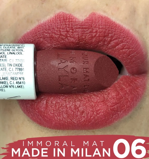 Rossetto labbra effetto mat Immoral - Layla/ M06 Made in milan - immagine 2