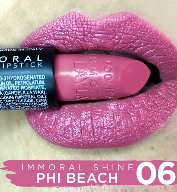 Rossetto labbra effetto shine Immoral - Layla/ 6 Phi Beach - immagine 2