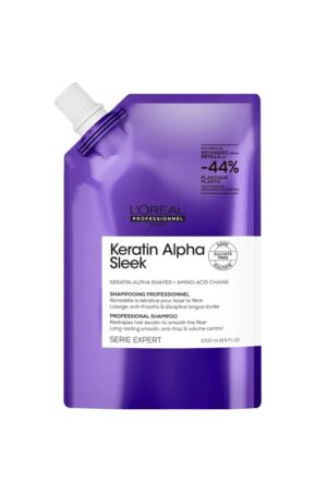 Shampoo anticrespo Keratin Alpha Sleek Serie expert ricarica 1000ml L'oreal