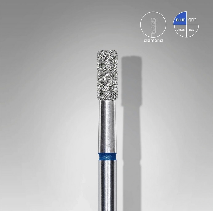 Punta diamantata Cilindro blu diametro 2,5 mm lunghezza punta 6 mm - Staleks