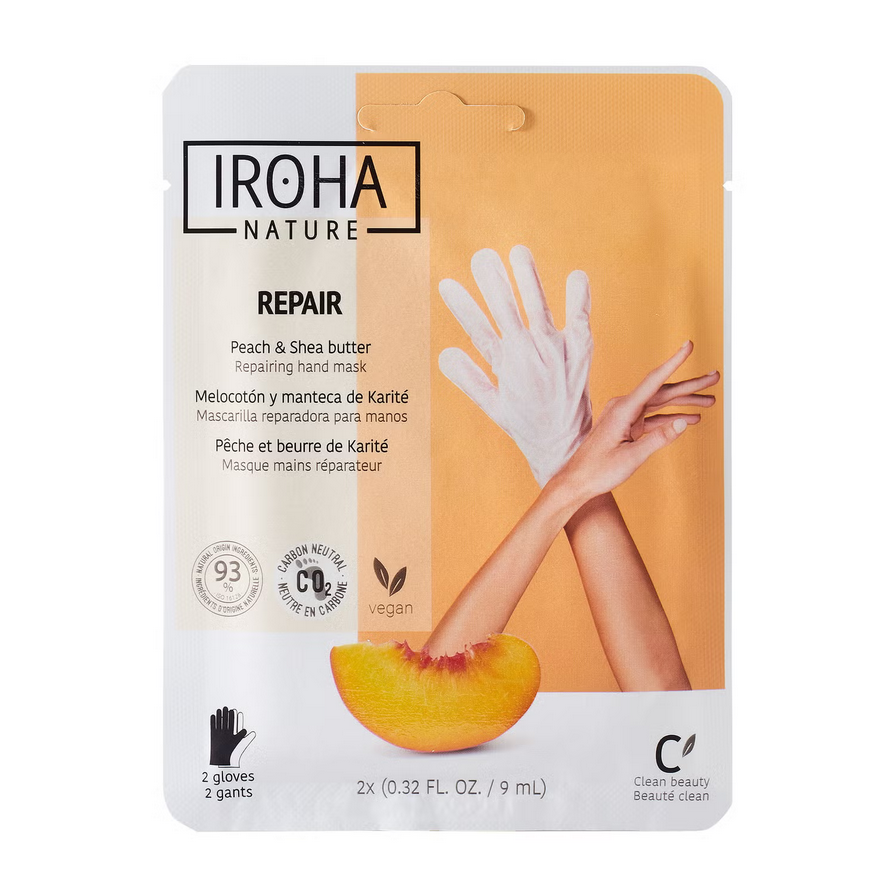 Maschera In Tessuto Per Mani Pesca e Burro Di karite Iroha Burton