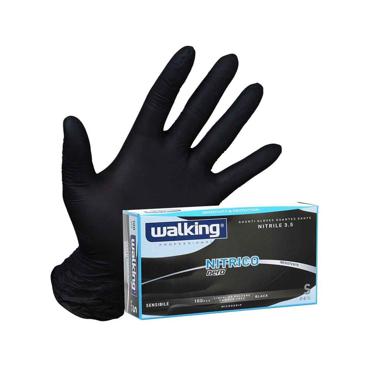 Guanti Nitrile Neri Nitrico Walking 100pz - Axima/S