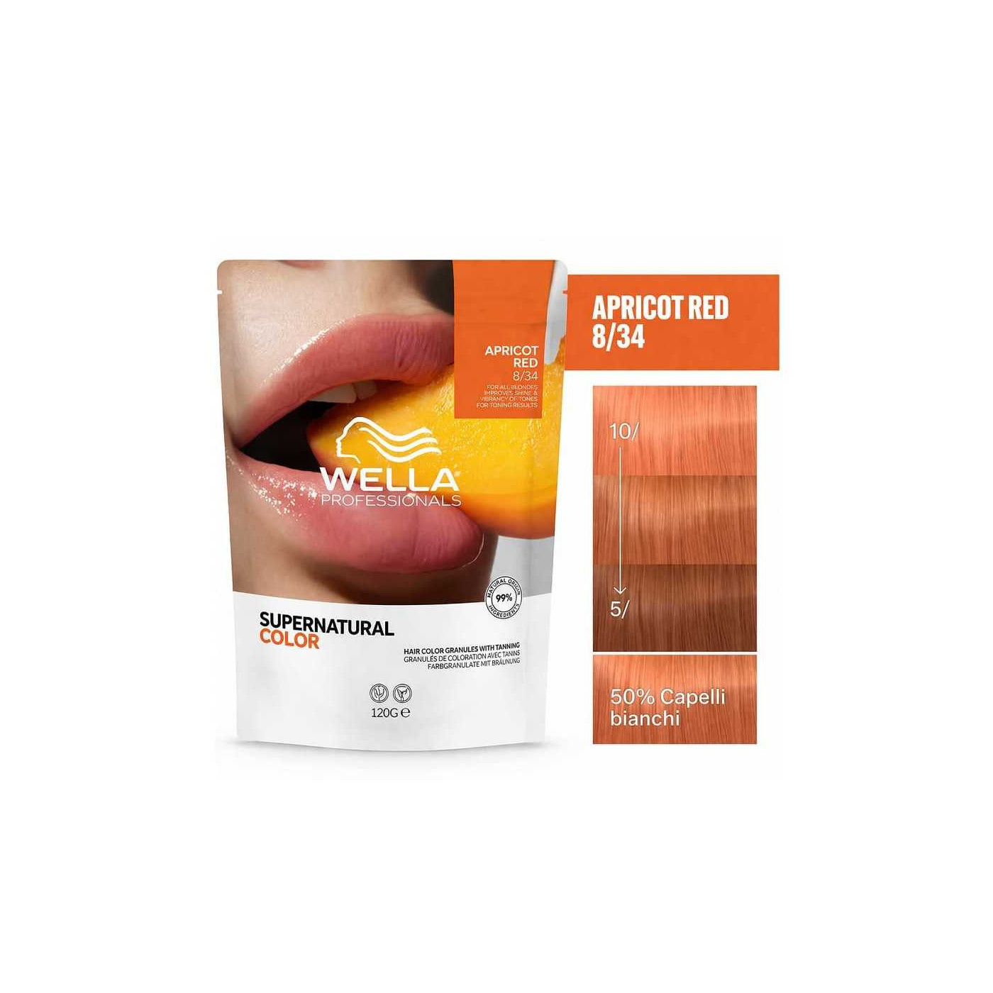 Supernatural Color 8/34 colore naturale in granuli 120Gr Wella/Apricot Red