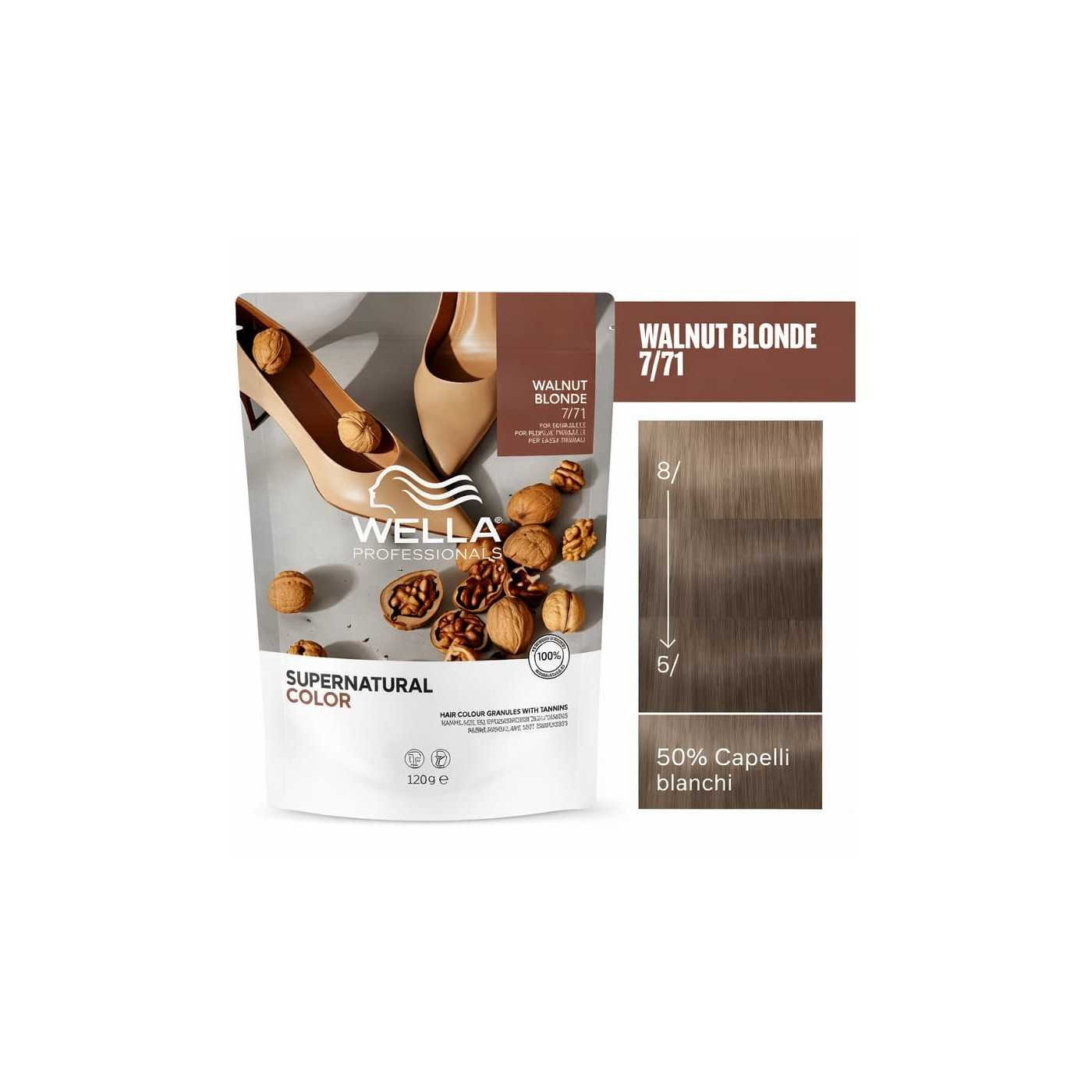 Supernatural Color 7/71 colore naturale in granuli 120Gr Wella/Walnut Blonde