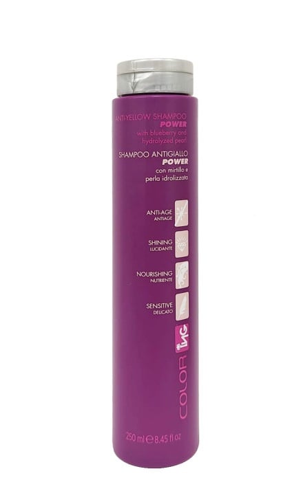 Shampoo antigiallo Power con mirtillo e perla idrolizzata 250ml - Beautynova Spa
