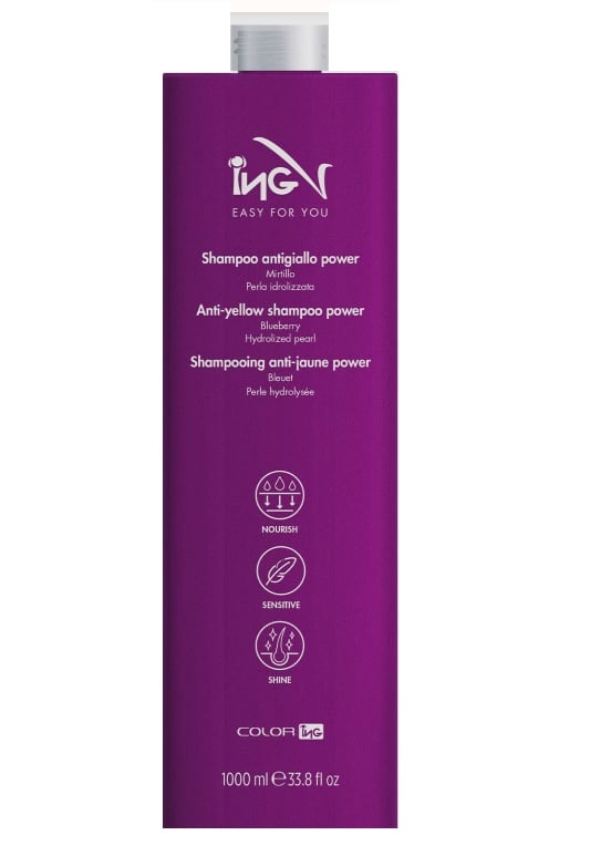 Shampoo antigiallo Power con mirtillo e perla idrolizzata 1000ml - Beautynova