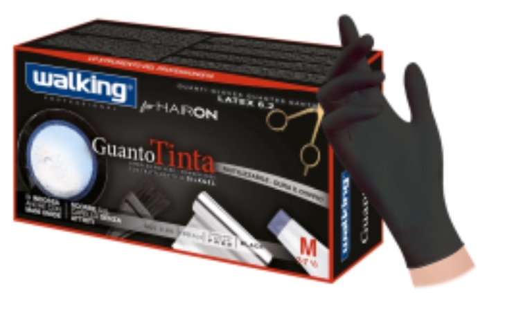 Guanti In Lattice Nero Senza Polvere 100pz Walking Guantotinta - Axima