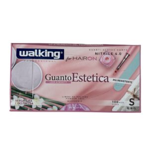 Guanti nitrile estetica rosa Walking 100pz - Axima/S