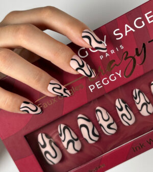 Unghie finte con patch riutilizzabili ink waves 24pz - Peggy Sage