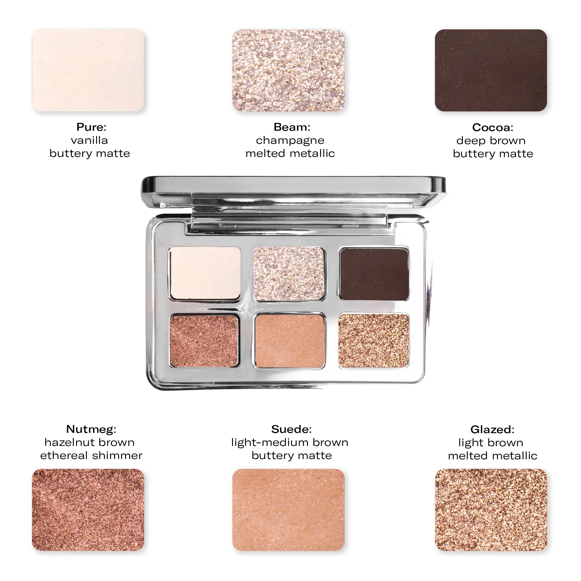 Palette Ombretti 6 colori Colour Theory Mesauda/101 Nude Canvas - immagine 2