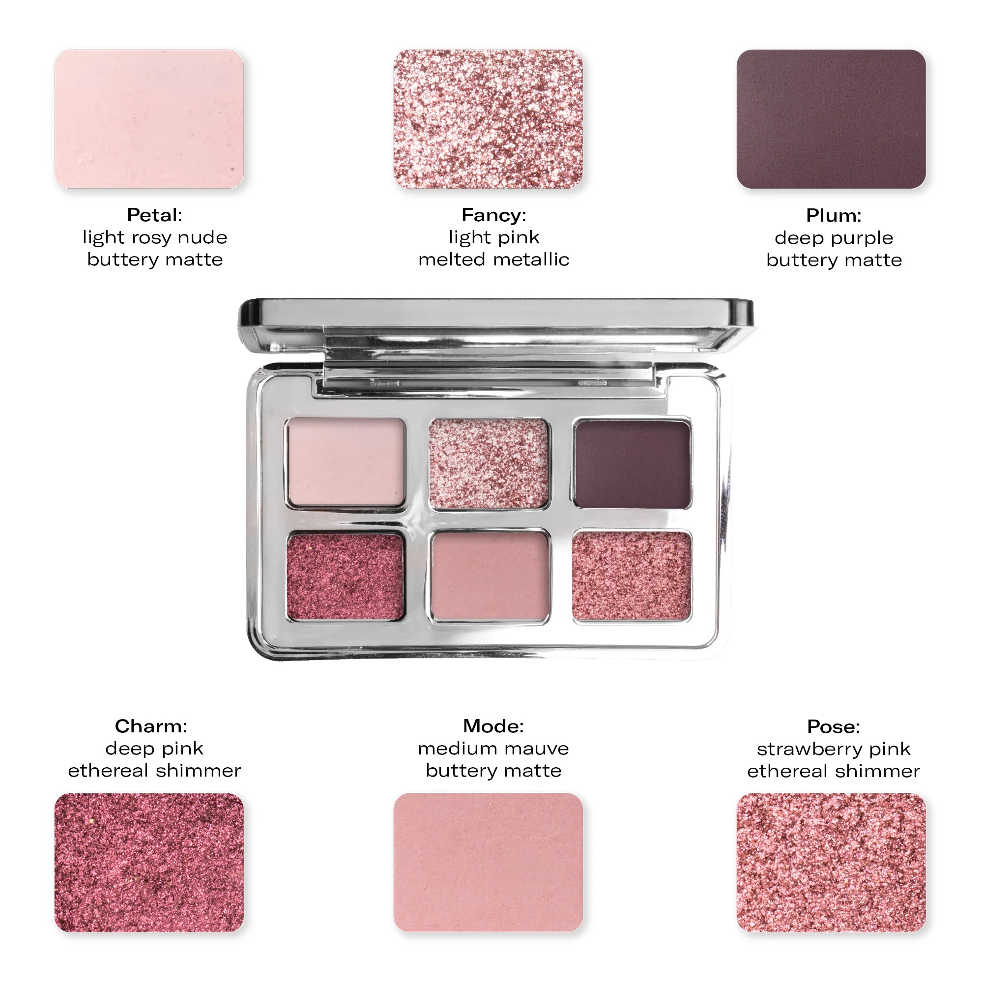 Palette Ombretti 6 colori Colour Theory Mesauda/102 Mauve Atelier - immagine 2