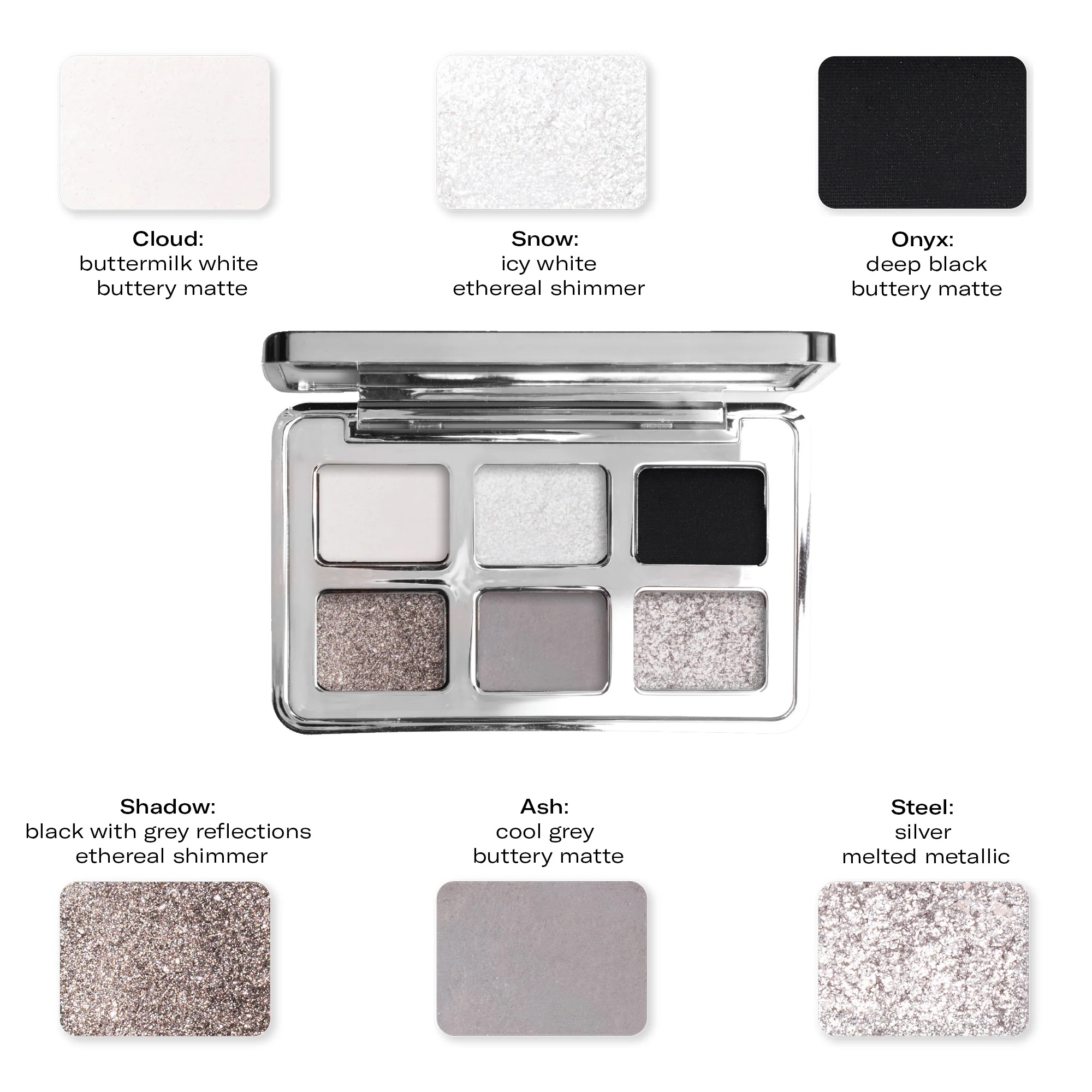 Palette Ombretti 6 colori Colour Theory Mesauda/105 Obsidian Veil - immagine 2
