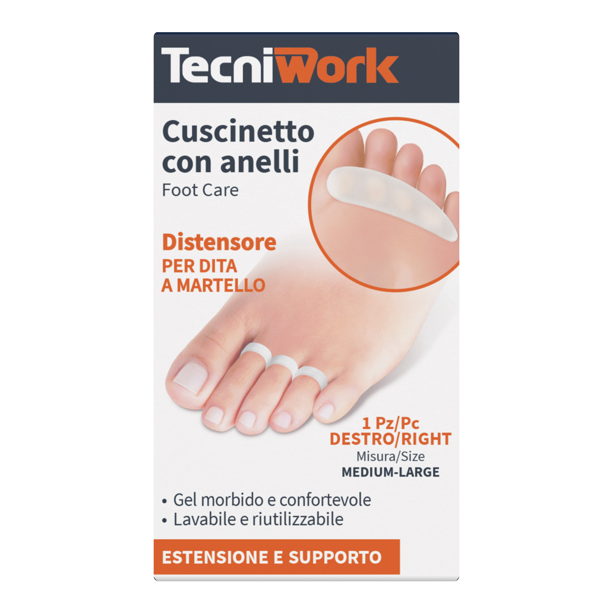 Cuscinetto Per Dita Con Anelli M/L Destro - Tecniwork