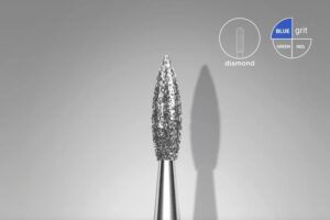 Fresa diamantata Fiamma appuntita blu diametro 2,3 mm punta 8 mm- Staleks